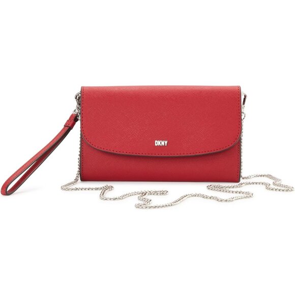 DKNY Women’s DKNY Phoenix Wallet on a Chain in Wallet Bright Red NWT - Picture 1 of 4